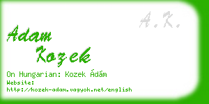 adam kozek business card